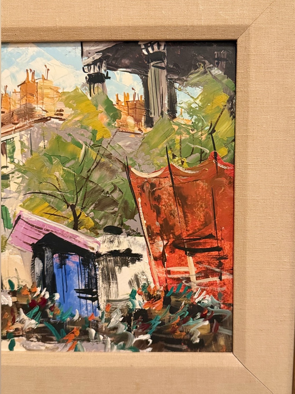 Framed Impressionist Cityscape Painting - Multicolor - Picture 5 of 6